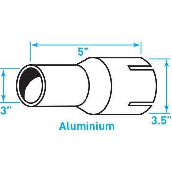 Truck Exhaust Expanded Adaptor, ​Aluminized Steel - 3" / 3.5" Inside Diameter